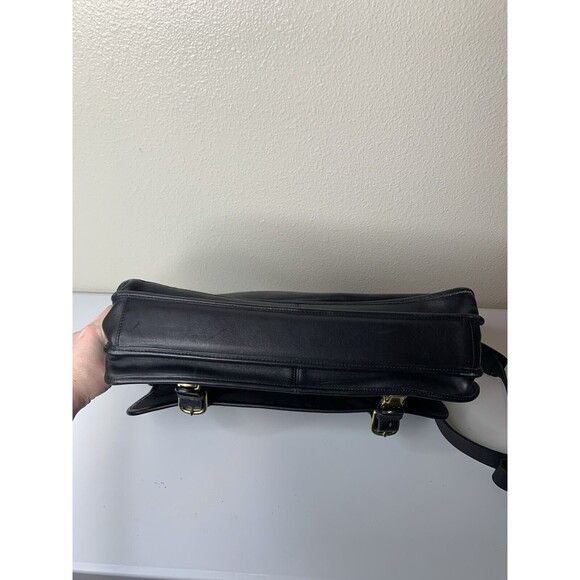 Coach Black Leather Shoulder Strap Double Closure Briefcase Bag F2S-5310 - Picture 6 of 13